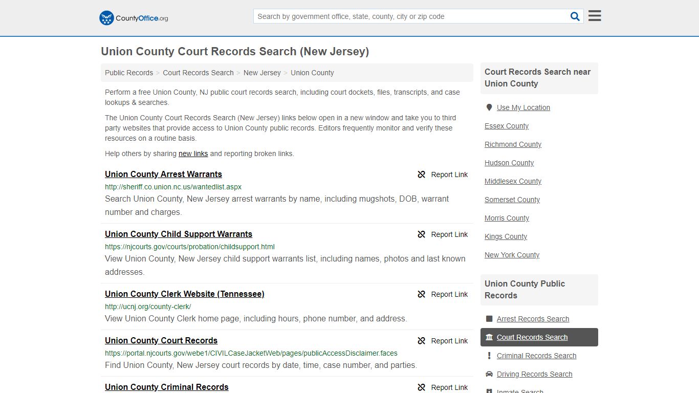 Court Records Search - Union County, NJ (Adoptions ...