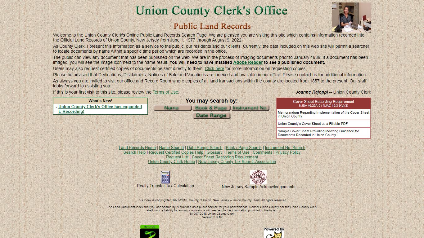 Union County Clerk's Office Public Land Records