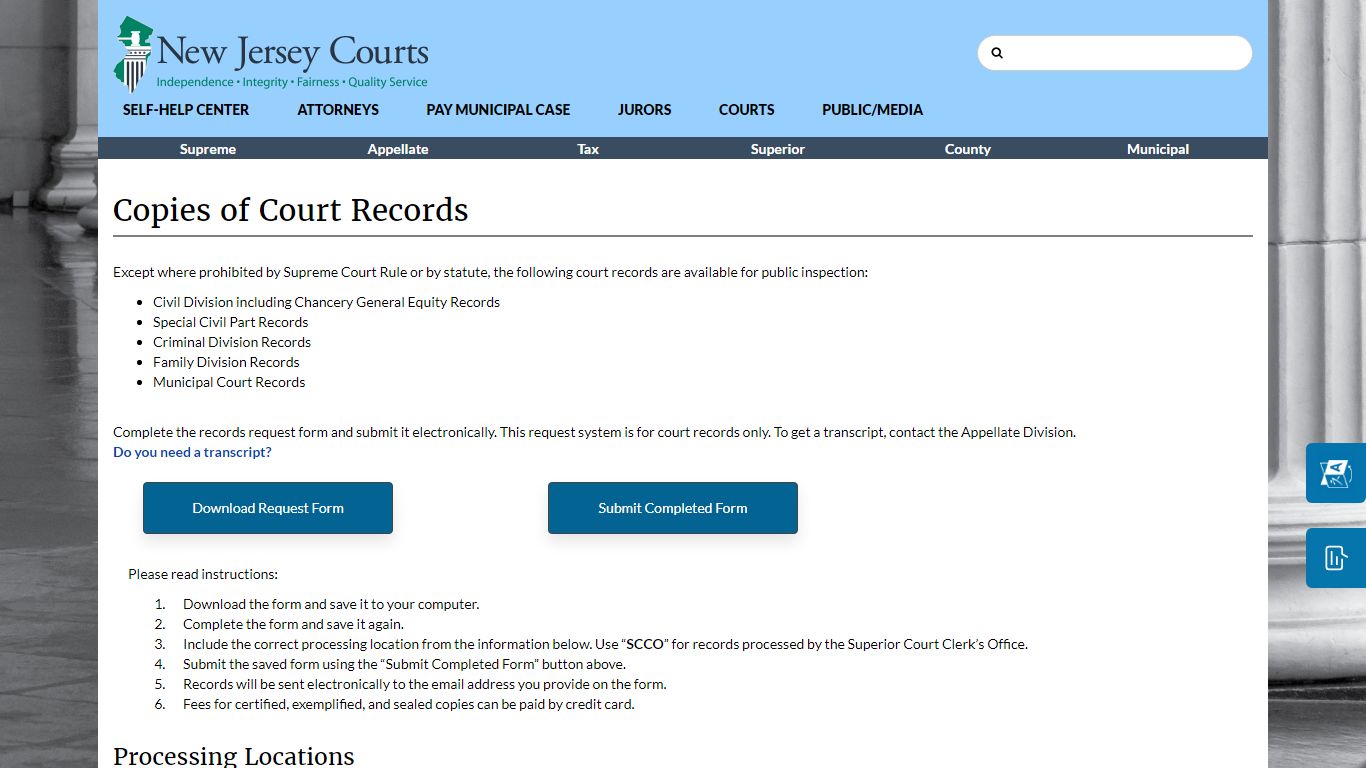 Copies of Court Records